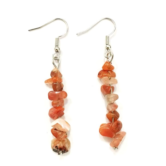 Bracelet And Earrings Set - South Red Agate Healing Natural Stone - Picture 8 of 9